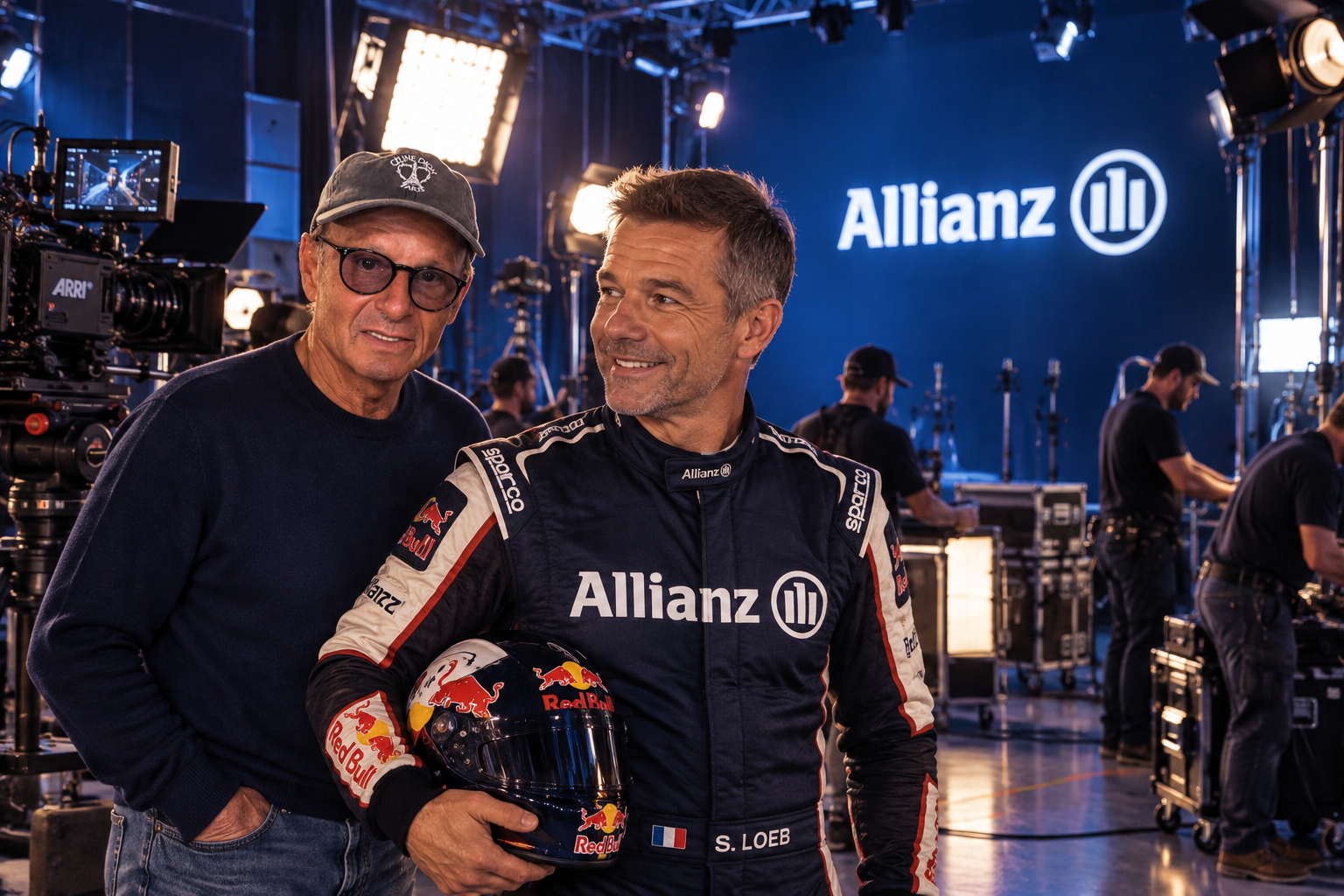 Montage du plateau de tournage Allianz avec Sébastien Loeb